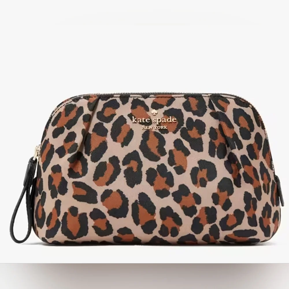 Kate Spade Chelsea Spotted Leopard Cosmetic Bag NWT Retail $89